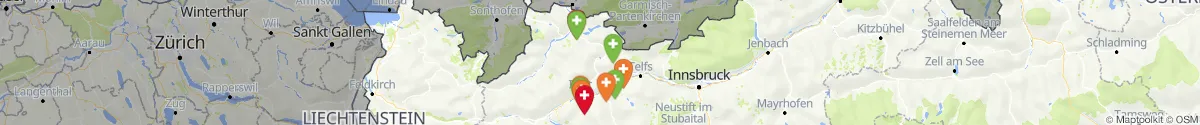 Map view for Pharmacies emergency services nearby Berwang (Reutte, Tirol)